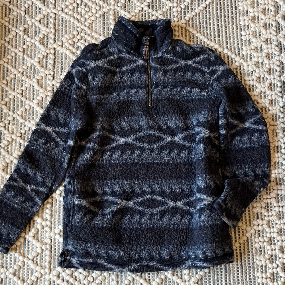 Men's Patterned Zip-Up Fleece Sweater